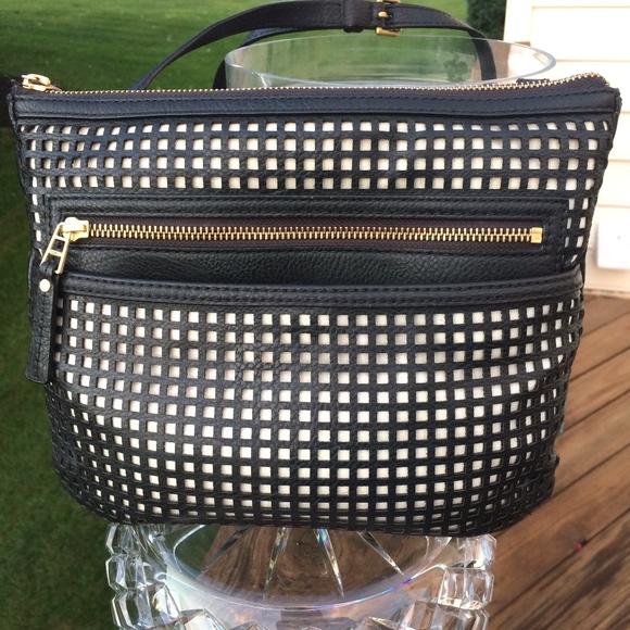 Fossil Bags Fossil Black And White Patterned Crossbody Poshmark